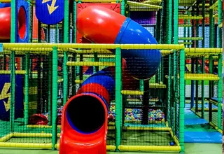 Tunnel entrance and a multi-level play course