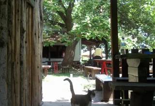 Covered passage beside Glavica mountain lodge